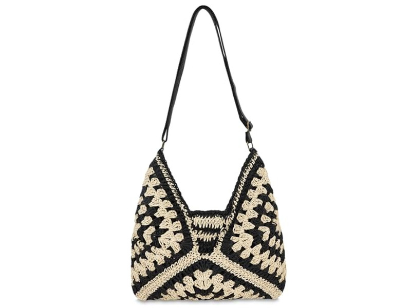 Divertente pochette di paglia Borsa da donna Secchiello di carta Borse