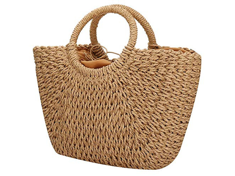 Borsa di Paglia di Lusso Trucco Mercato Messico Arancione Pochette da Picnic Borse Coniglio Viola