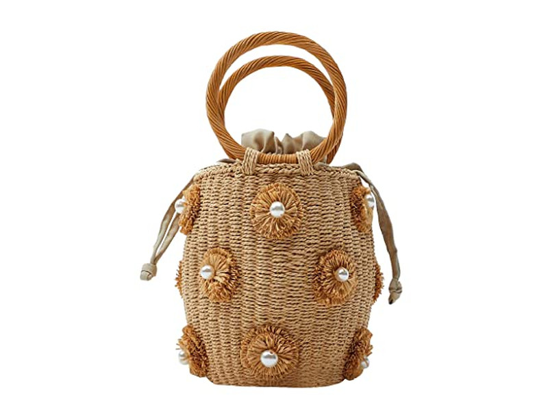 Borse di Paglia Stampate Riciclate Shopping in Erba di Mare Set Materiale per Cappelli Cambogia