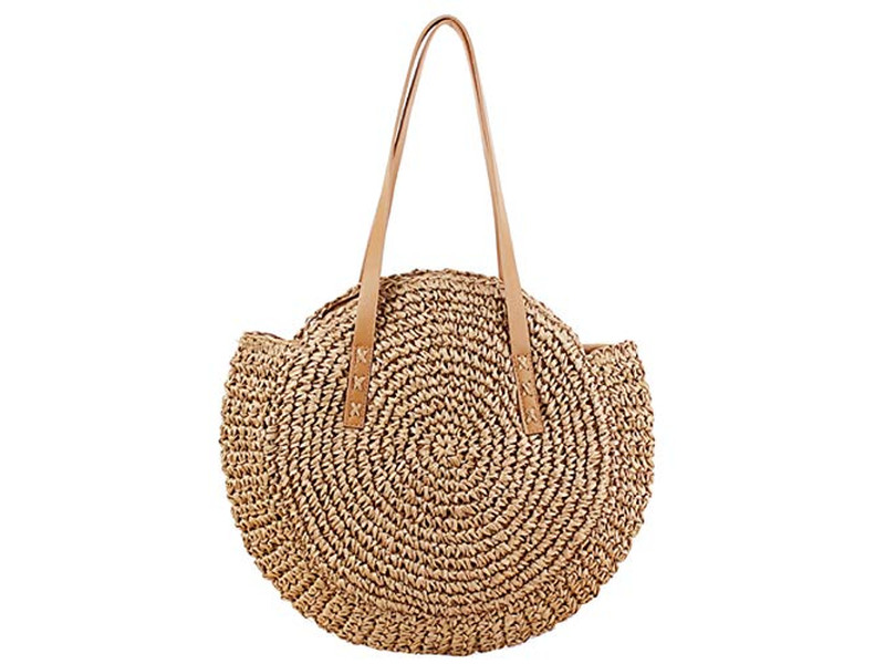 Borsa di Paglia di Raffia Rattan Rotonda Tote Quadrata Borse Stock India Spagna
