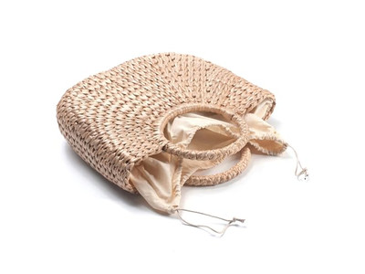 Borsa da spiaggia di paglia Spagna Logo estivo Filippine Iuta Rafia con finestra