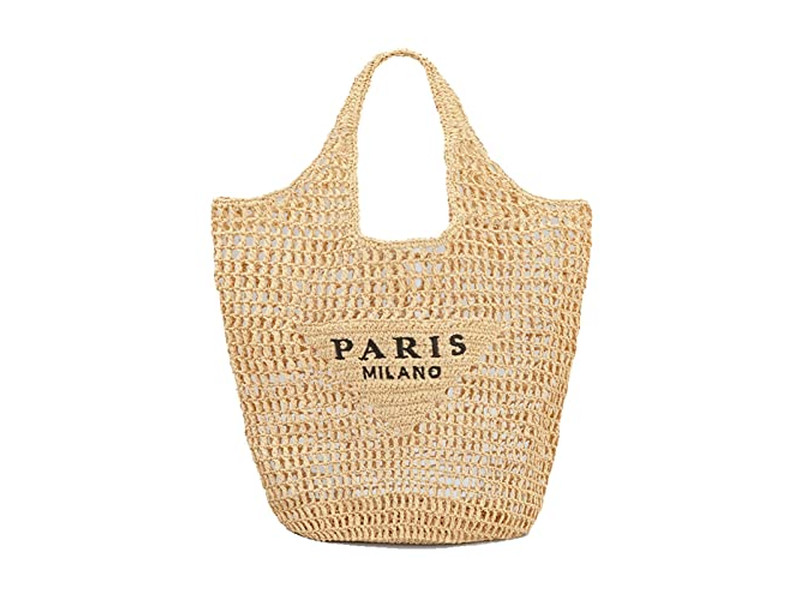 Borsa da Spiaggia di Paglia Erba Borse di Paglia Personalizzate Tote Manico Boho Elegante