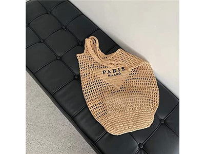 Borsa da Spiaggia di Paglia Erba Borse di Paglia Personalizzate Tote Manico Boho Elegante