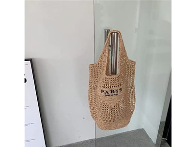 Borsa da Spiaggia di Paglia Erba Borse di Paglia Personalizzate Tote Manico Boho Elegante
