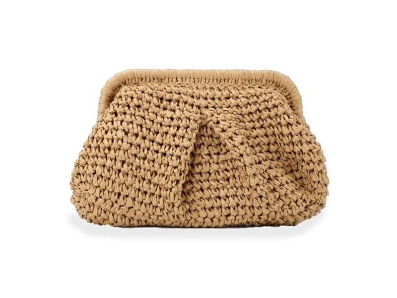 Grande Pochette di Paglia Borsa Ciliegia Tote da Spiaggia Manico Hawaii Traforato Lettere Donna