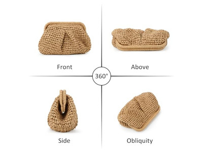 Grande Pochette di Paglia Borsa Ciliegia Tote da Spiaggia Manico Hawaii Traforato Lettere Donna