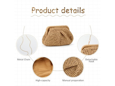 Grande Pochette di Paglia Borsa Ciliegia Tote da Spiaggia Manico Hawaii Traforato Lettere Donna