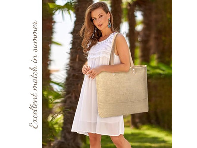 Borsa Tote di Paglia Economica Artificiale Personalizzata a Mezzo Cerchio