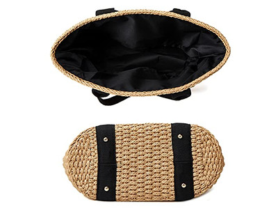 Borse di paglia per bambini Borsa a mezza luna Portatile Personalizzabile