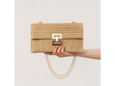 Borsa di Paglia all'Uncinetto Moda Piume Intrecciate Borsa da Spiaggia Sposa Nera