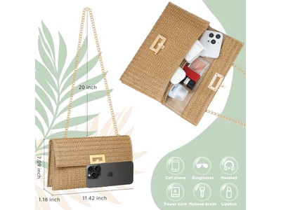 Borsa di Paglia all'Uncinetto Moda Piume Intrecciate Borsa da Spiaggia Sposa Nera