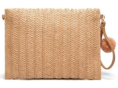 Borsa di Paglia Cilindrica Cavallo Verde Borse a Mano Donna Tote da Spiaggia in Rete Leggera