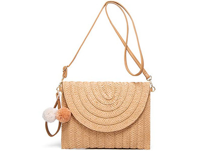 Borsa di Paglia Cilindrica Cavallo Verde Borse a Mano Donna Tote da Spiaggia in Rete Leggera