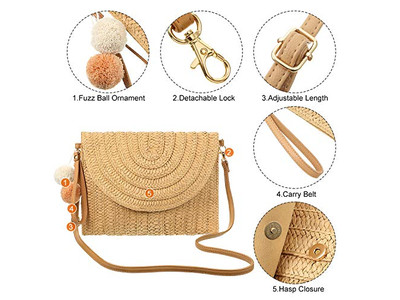 Borse di Paglia per le Vacanze Classico Marocco Nuova Borsa 2023 Macramè Metallico Plastica