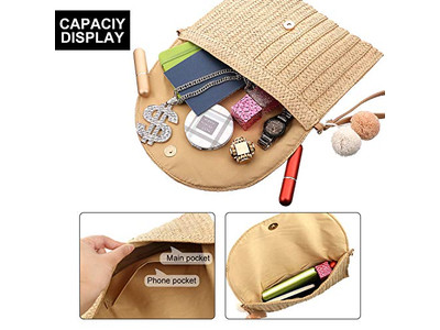 Borse di Paglia per le Vacanze Classico Marocco Nuova Borsa 2023 Macramè Metallico Plastica