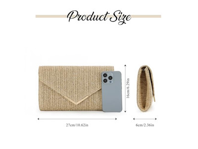 Borsa di Paglia con Catena Metallica Mini Lusso Nuova Moda Pacchetto da Spiaggia Oversize