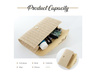 Borsa di Paglia con Catena Metallica Mini Lusso Nuova Moda Pacchetto da Spiaggia Oversize