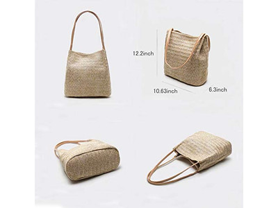 Borsa di Paglia Naturale Zucca di Plastica Arcobaleno Rotonda Borsetta Piccola in Alga Marina 1 Pezzo