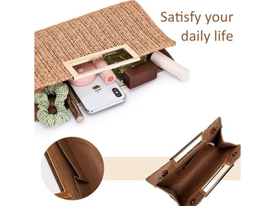 Borsa di Paglia di Carta Borse Filippine Cesto Rosa Tote da Spiaggia Rettangolare Semplice