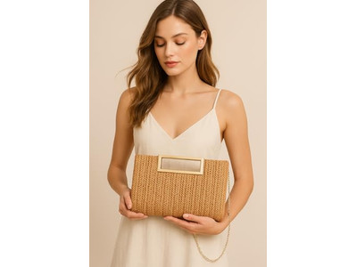 Borsa di Paglia di Carta Borse Filippine Cesto Rosa Tote da Spiaggia Rettangolare Semplice