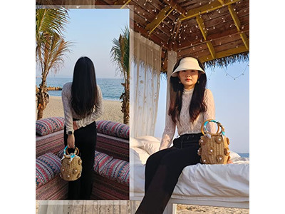 Borse di Paglia Stampate Riciclate Shopping in Erba di Mare Set Materiale per Cappelli Cambogia