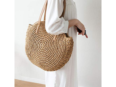 Borsa di Paglia di Raffia Rattan Rotonda Tote Quadrata Borse Stock India Spagna
