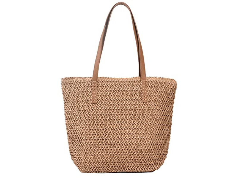 Borsa di Paglia Semplice di Moda Paglia di Grano Borsa per Ragazza Tote Foderata Fiori Colorati per Bambini