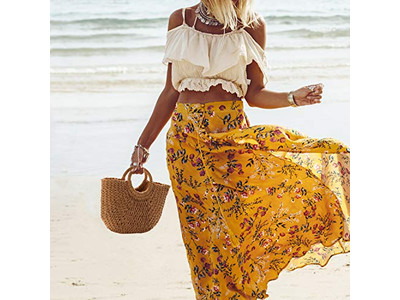 Borsa di paglia con borse in pelle Vacanze Spiaggia Pochette