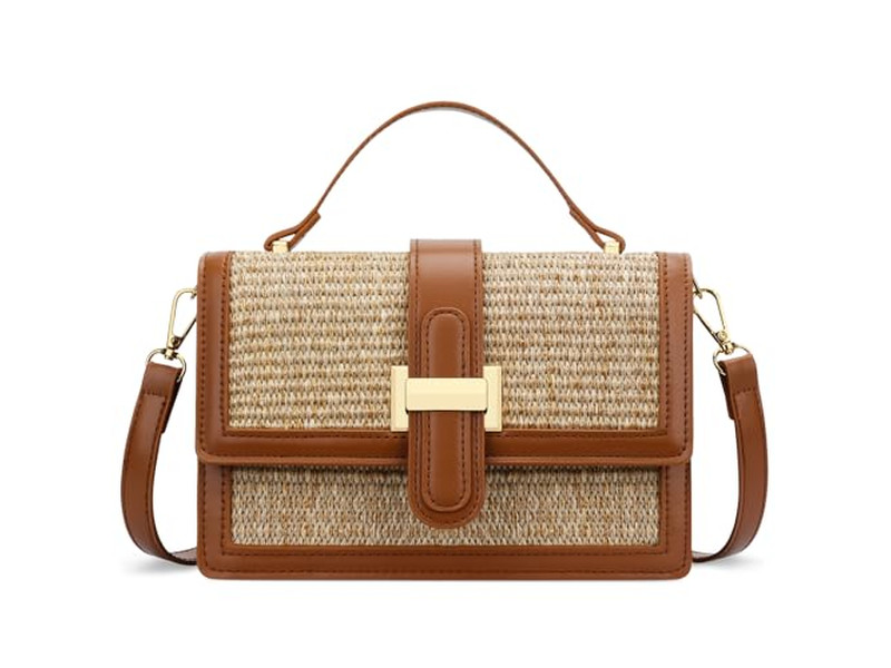 Borse di Paglia con Nome Tote per Shopping all'Uncinetto