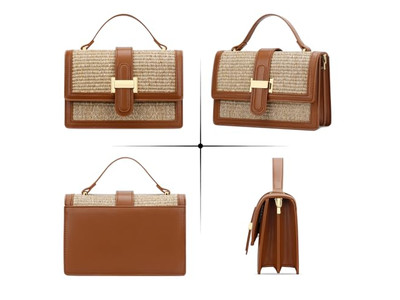 Borse di Paglia con Nome Tote per Shopping all'Uncinetto