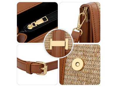 Borse di Paglia con Nome Tote per Shopping all'Uncinetto