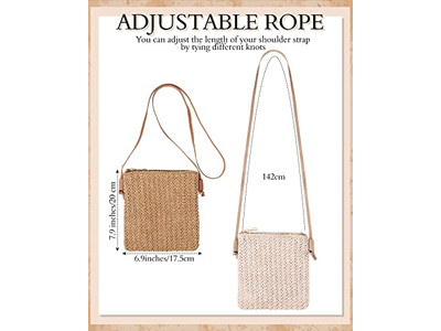 Pochette di Paglia Rosa Borse Piccole per Paglia con Coulisse Moda Jute