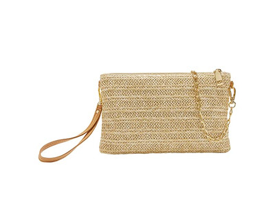 Borse a Mano Foderate di Paglia Borsa con Strass Ricamata Colori Caramella Borse per Damigelle