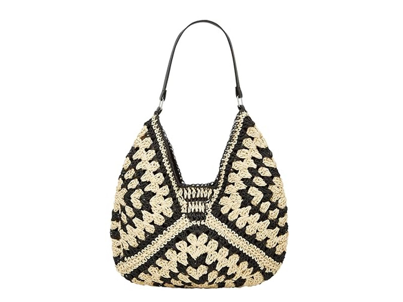 Borsa intrecciata di carta di paglia per donne Set di borse Arcobaleno