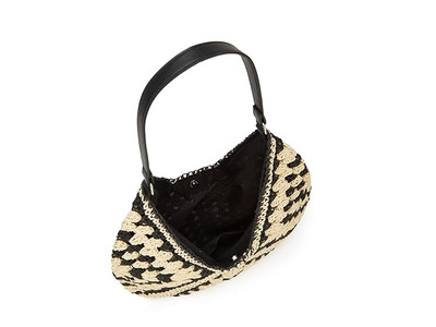 Borsa intrecciata di carta di paglia per donne Set di borse Arcobaleno