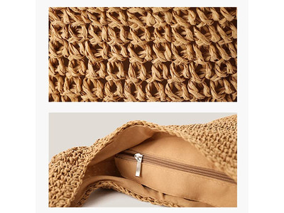 Borsa di Paglia Scamosciata Tote Polso Grano Bianco Borse Fini Erba Juta Lino Multi Mini