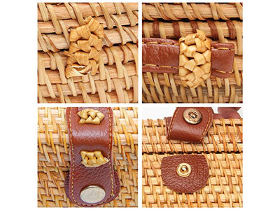 Tote di paglia estiva Manico superiore Intrecciata con nappe di perle Bambini Grano Donne Crossbody