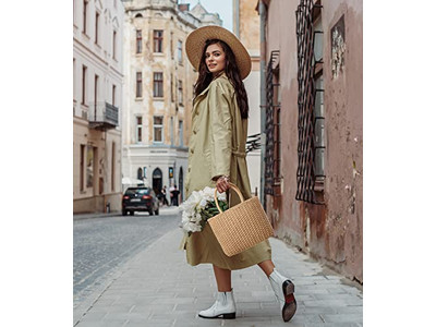 Nuova borsa di paglia estiva Cesto Borsa a mano Semicerchio di bambù per donna Spiaggia Testo