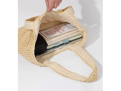 Borsa di Paglia Grande Estiva per Acquisto con Fiocco e Rete Asciutta Mare Rosso Set per Bambini Labbra Scatola Borsa a Mano Tappetino